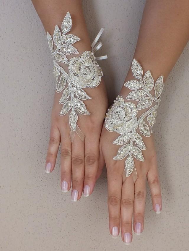 champagne wedding gloves