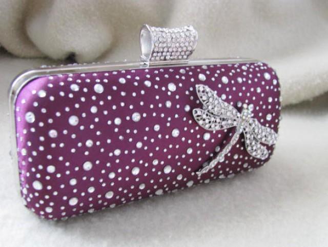 Purple Bags And Purses Bridal Clutches Bride Bridesmaid Formal Purse