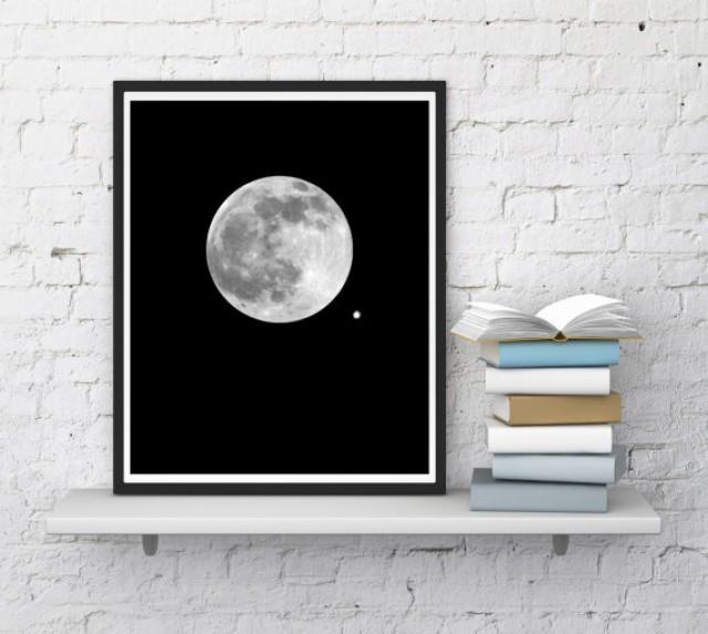 Moon Print Art Full Moon Print Moon Printable Moon Digital Northern Star Moon Wall Decor Photography Art Instantdownloadart1 2597463 Weddbook