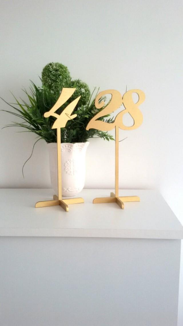 Gold Table Numbers With Base. Freestanding Wedding Numbers. Table Numbers. Numbers For Tables