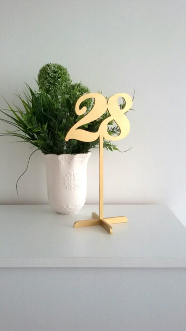 Gold Table Numbers With Base. Freestanding Wedding Numbers. Table Numbers. Numbers For Tables
