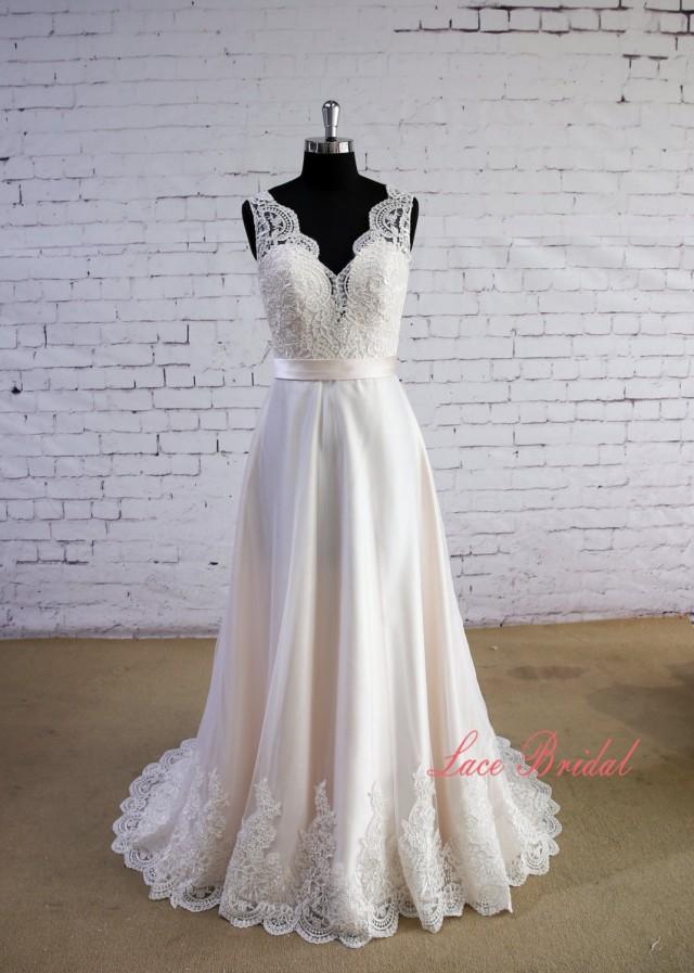 Special Wheat Color Wedding Dress VNeck Wedding Dress VBack Wedding