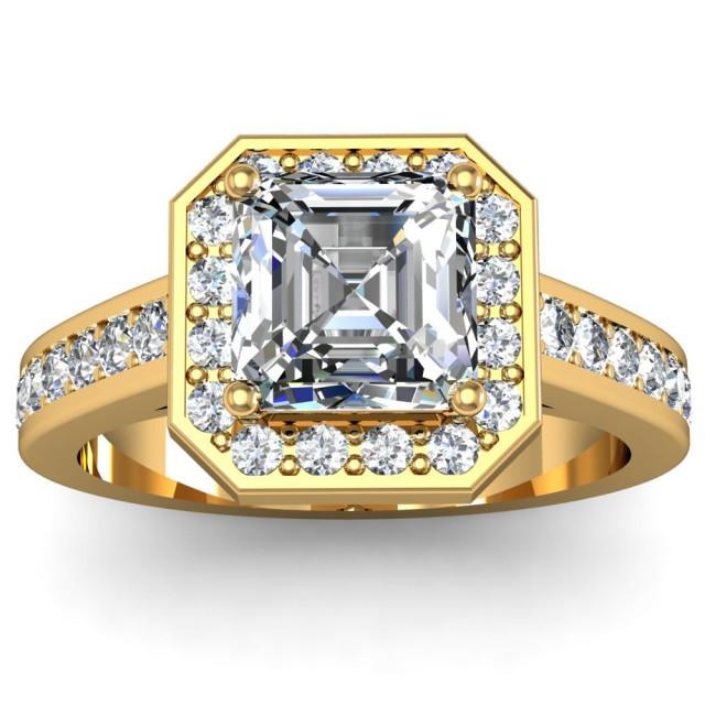 14K Yellow Gold AsscherCut Engagement Ring 0.90 Ct. Tw 2598599 Weddbook