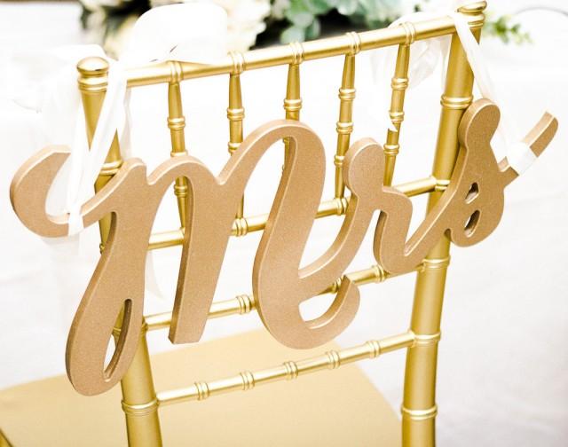 Wedding Chair Signs Mr And Mrs Signs For Wedding Chairs For Bride And Groom Hanging Signs 8197