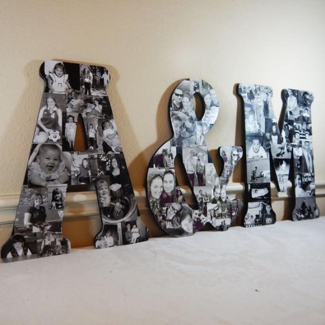 Custom Photo Collage, Letter Photo Collage, Wood Letters, Personal