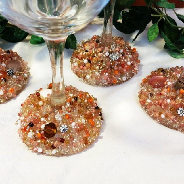 Fun Flowers Wine Glasses Beaded Wine Glasses Decorated Wine