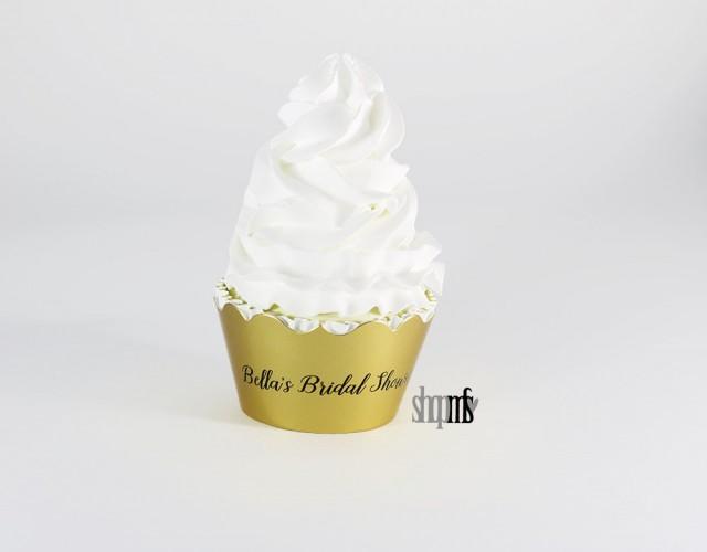 Golden Cupcake Cupcake Wraps Gold Wrappers Personalized Cupcake Wrappers Gold Theme