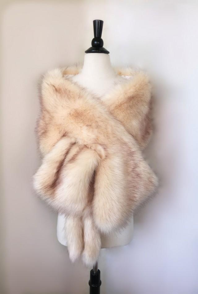 white fur shrug wedding