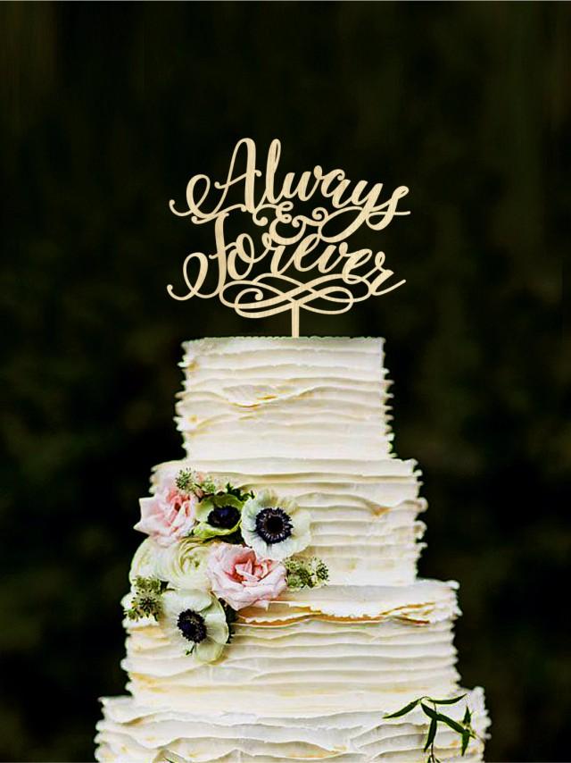 always forever cake toppers lettering wood rustic chic calligraphy wedding engagement modernscript photo props anniversary