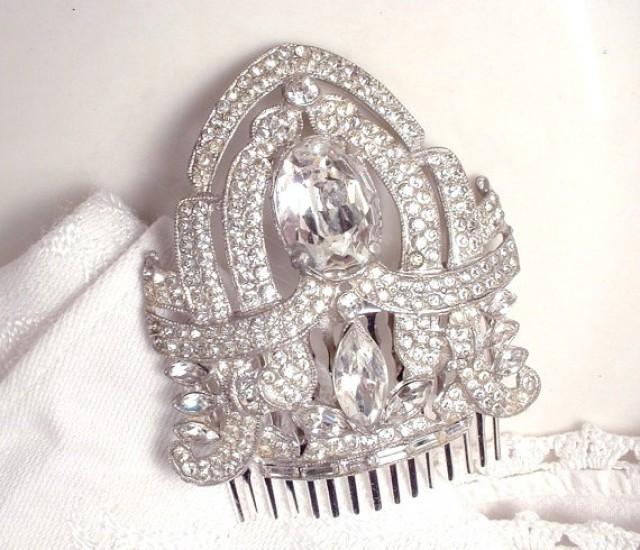 hair jewellery. Vintage Art Deco paste dress clip or hair clip