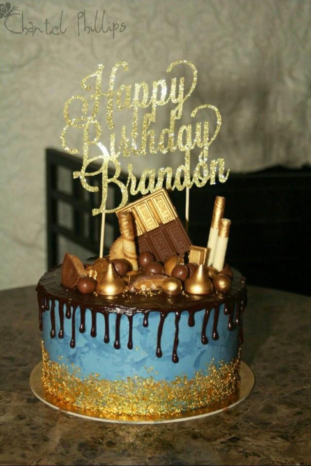 Custom Glitter Cardstock Happy Birthday Cake Topper 2601772 Weddbook