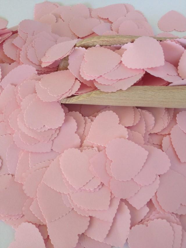 Pink Baby Shower Heart Confetti Vintage Shabby Chic Wedding Confetti