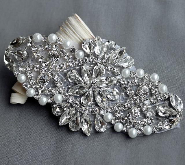 Rhinestone Applique Bridal Accessories Crystal Trim Rhinestone Beaded