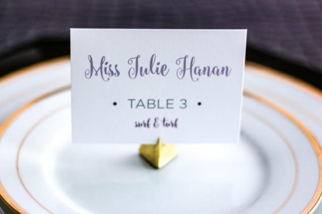 flat place cards wedding