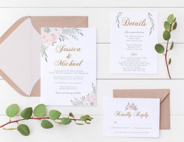 Printable Wedding Invitation Floral Wedding Wedding Inviations Printable Wedding Invitation Floral Wedding Wedding Inviations