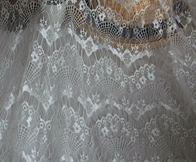13.5 Inch Wide By 3 Yard Length Eyelash Lace Fabric With Floral Pattern Pure White Lace Ribbon With Bit Stretchy For Craft Sewing Diy Wedding Dress Home Decorations I5056584327