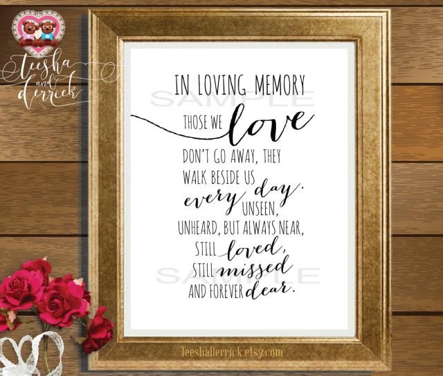 In Loving Memory, Instant Download Printable Wedding Memorial Table