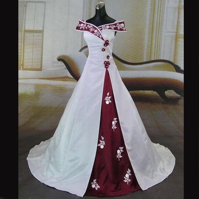 wedding dress burgundy