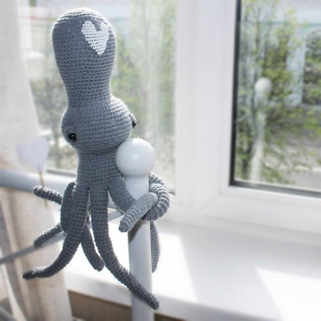 grey octopus plush