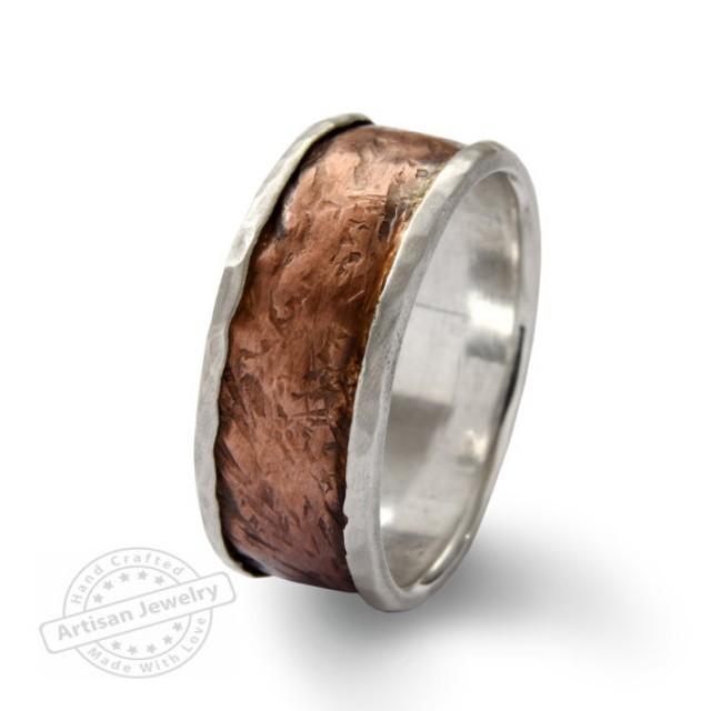 Handmade Two-Tone Silver and Copper Ring