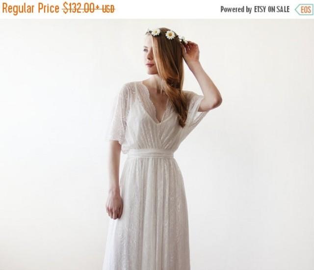 Flash Sale Floral Lace Maxi Sheer Gown Country Wedding Lace Dress