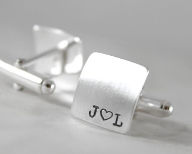 Custom Cufflinks, Mens Personalized Cuff Links, Square Cufflinks, Solid
