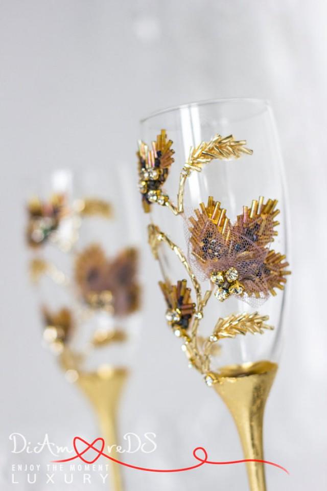 bronze champagne flutes