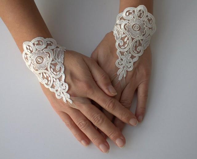 Ivory Wedding Glove Lace Glove Bridal Gloves Ivory Lace Glove Fingerless Gloves Bridal Cuff 0028