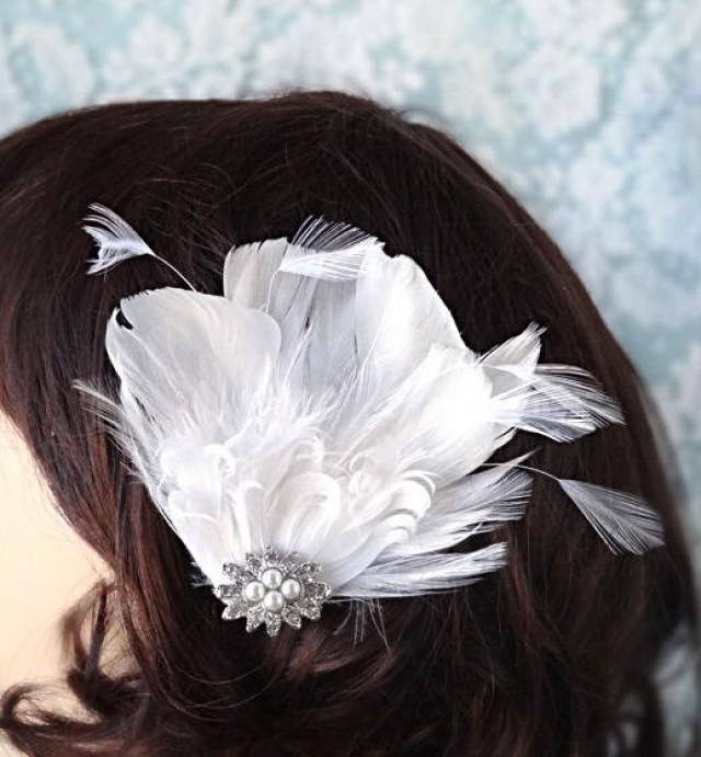 small white fascinator clip