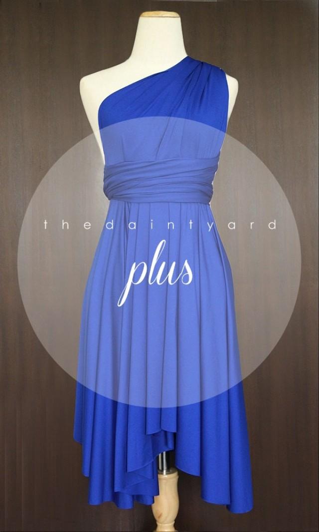 Plus Size Cobalt Blue Bridesmaid Dress Convertible Dress Infinity Dress