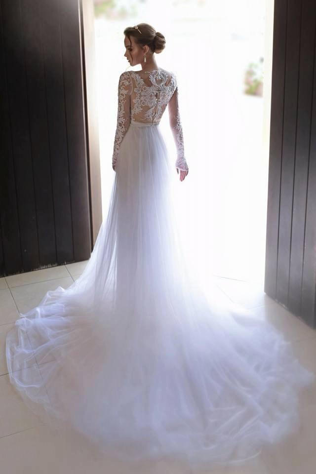 wedding gown long trail
