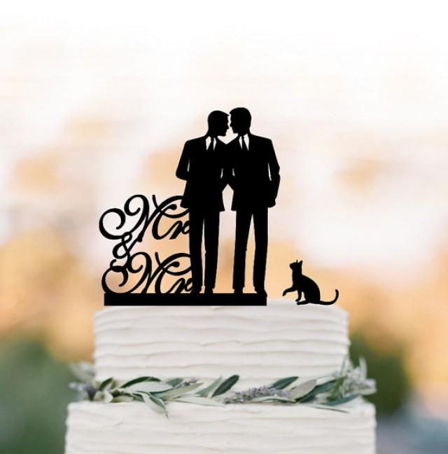 Gay Wedding Cake Topper With Cat Cake Toppers With Mr And Mr Gay Silhouette Cake Topper For 