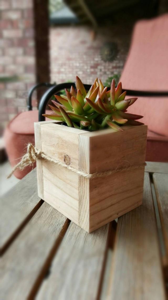 Redwood Succulent Planter Box Flower Box Garden Box Home Decor Wood
