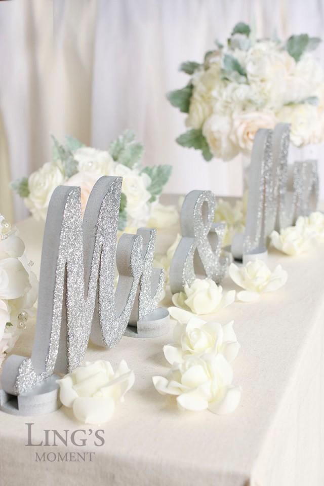 Mr and Mrs Name Sign for Wedding Table Decor Mr & Mrs Standing Table or Cake Table Bride and Groom Sign Personalized