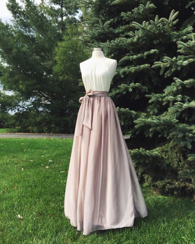 Chiffon Skirt, Any Length And Color Bridesmaid Skirt, Floor Length, Tea
