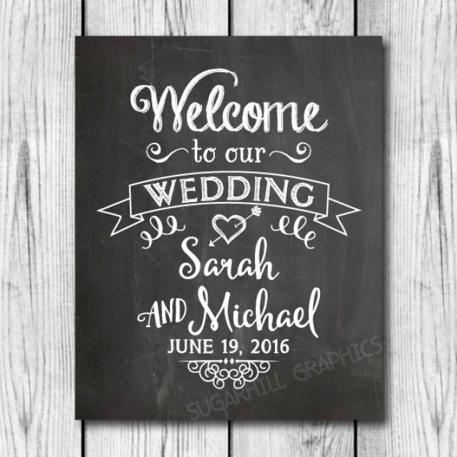 Chalkboard To Our Wedding Sign, Printable Chalkboard