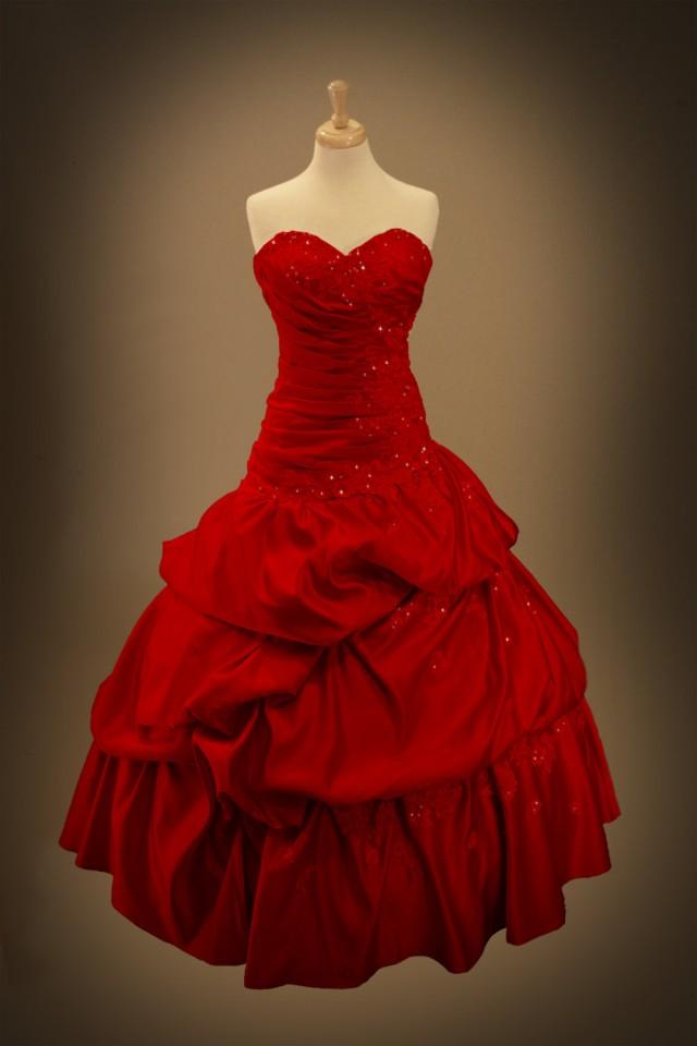 red gothic ball gown