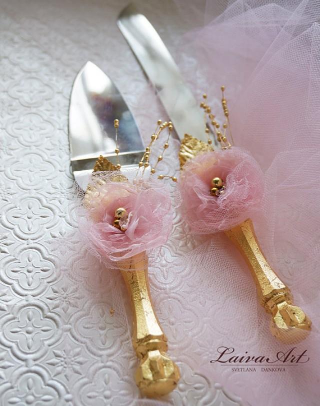 Gold Wedding Cake Server Set & Knife Cake Cutting Set Wedding Cake