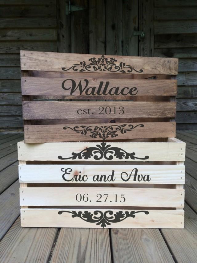 Rustic Wedding Crate, Personalized Wedding Crates, Rustic Wood Crate