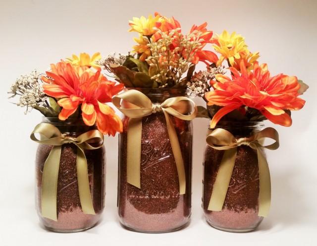 Fall Mason Jar Centerpieces Thanksgiving Decorations Rustic Fall