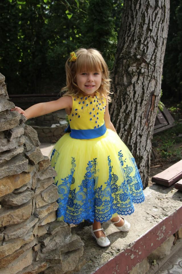 blue and yellow dresses for weddings