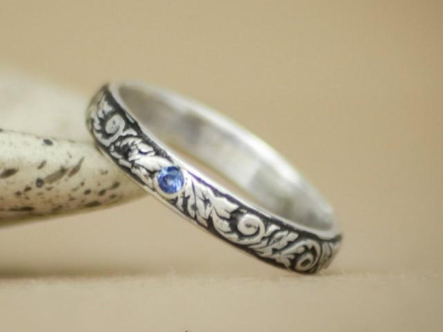 Sterling Silver Pattern Thin Band Ring