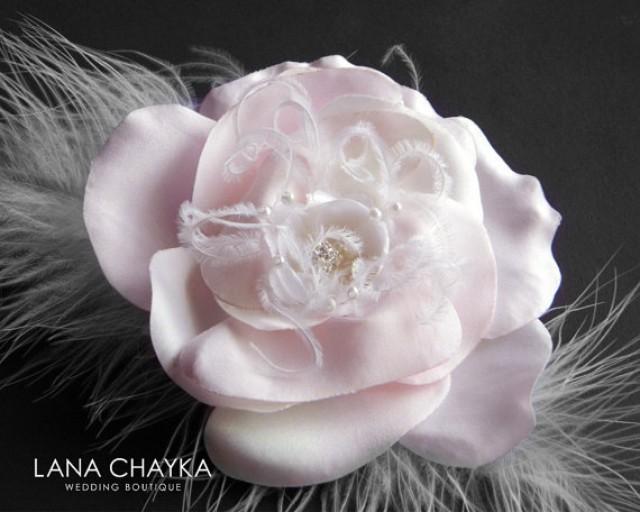 light pink flower hair clip