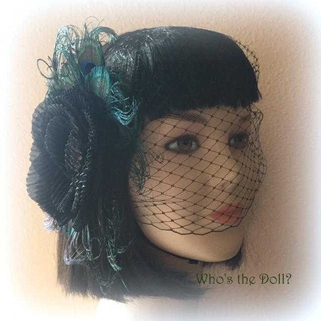 Birdcage Veil/1920s Veil/Gatsby Veil/Black Veil/Peacock Veil/Old