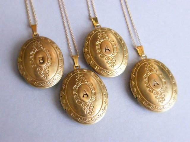 Personalized Locket Necklace, Set Of 4 
