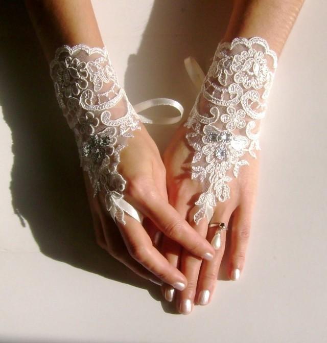 Free Ship Ivory Lace Gloves Bridal Wedding Gloves Lace Gloves Fingerless Gloves Ss Bridal 7135