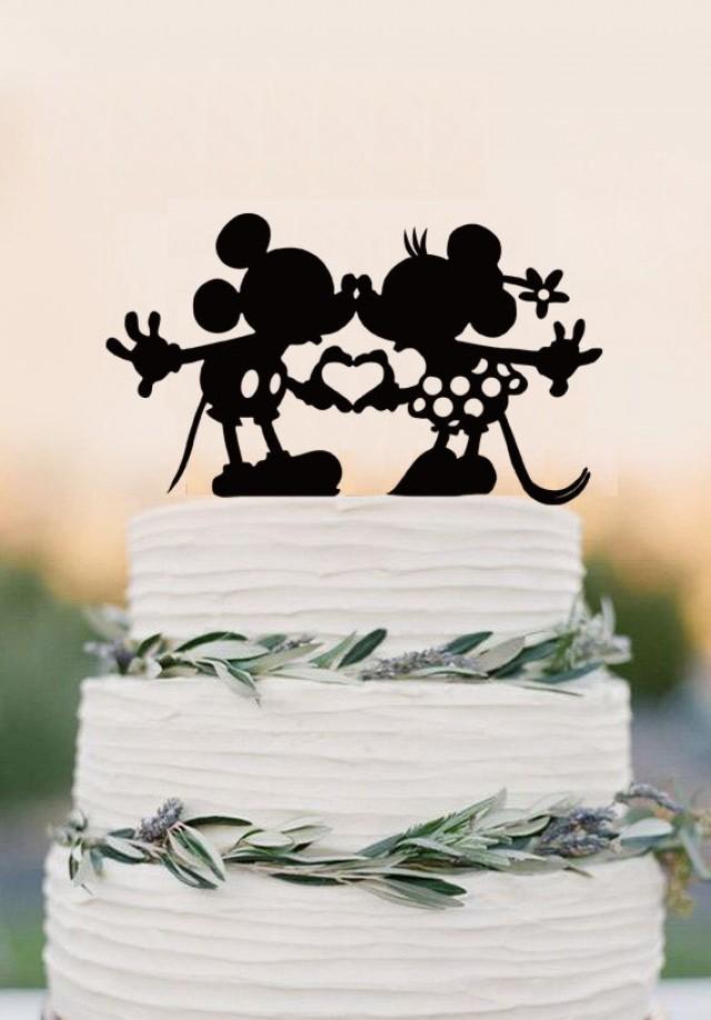 wedding cake topper Disney wedding Mickey & Minnie rustic wedding cake topper 