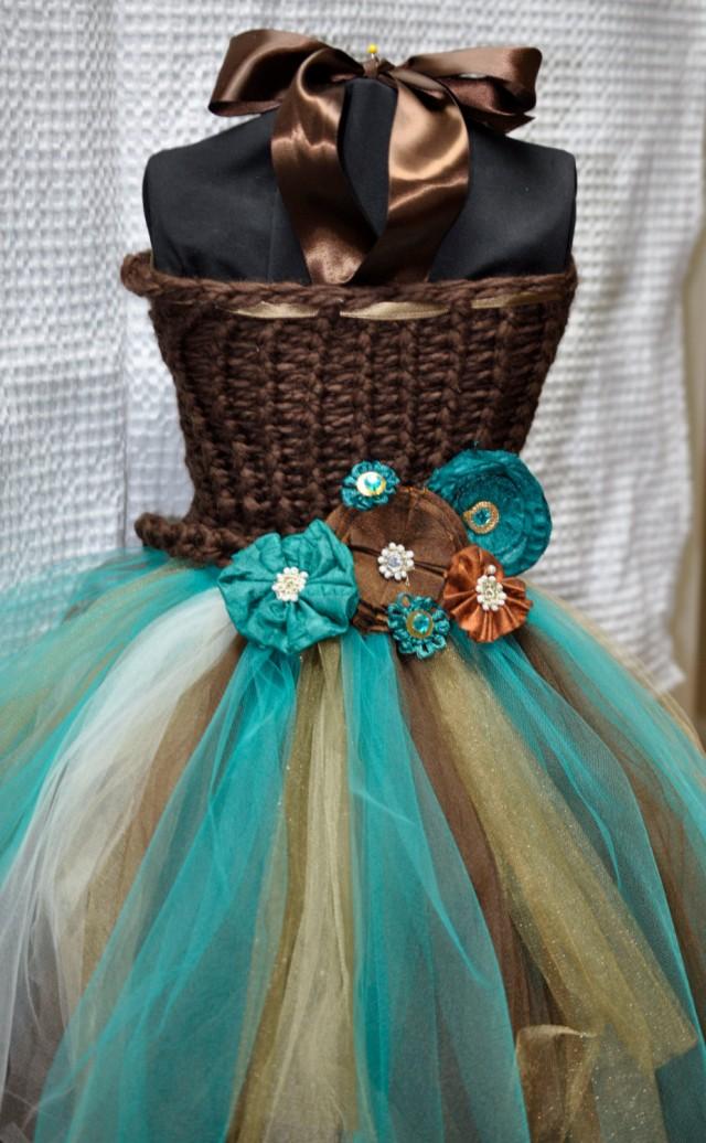 Teal Flower Girl Dress Special Occasion Dress Pageant Dress Recital