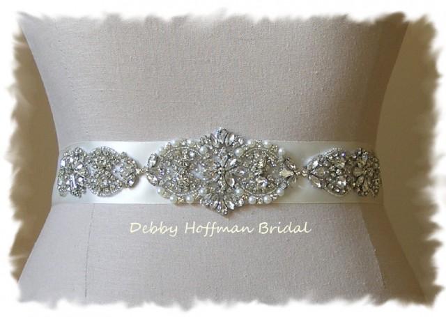 Pearl Crystal Bridal Sash Crystal Rhinestone Wedding Dress Belt Pearl