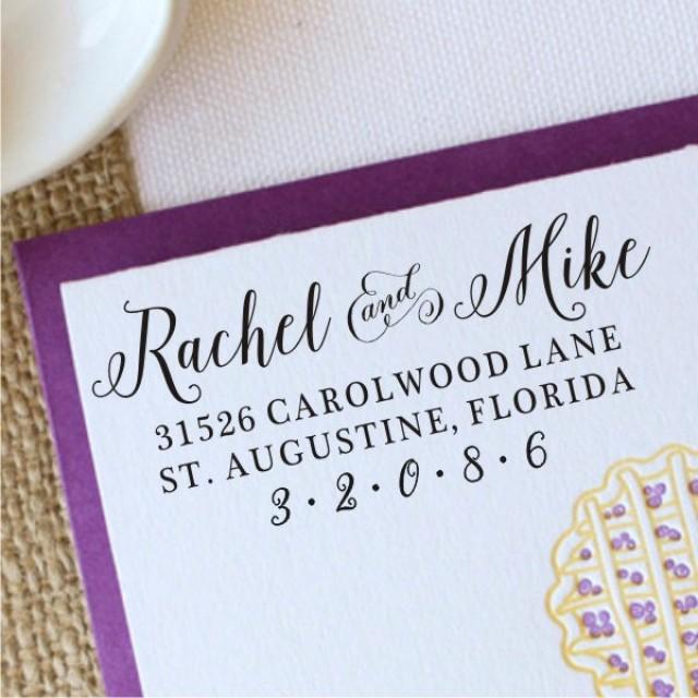 Wedding Address Stamp, Return Address Stamp, Personalized Invitation